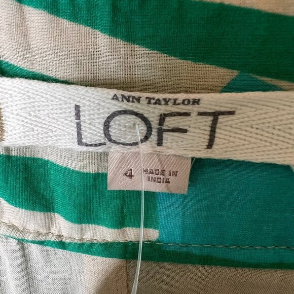 Ann Taylor Loft Skirt Womens SZ 4 Tropical Foliage A Line Palm Print Mini Aloha - Picture 2 of 16